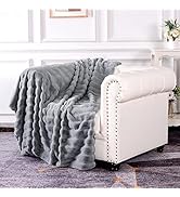 NEXHOME PRO Faux Fur Throw Blanket, Luxury Soft Rabbit Warm Fuzzy Cozy Fluffy Feel Thick 60" X 80...