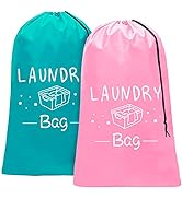 Sylfairy 2 Pack Extra Large Travel Laundry Bag, Durable Rip-Stop Dirty Clothes Organizer with Dra...