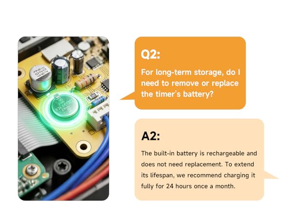 The built-in battery is rechargeable and does not need replacement