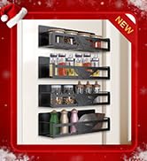 AURIKAR Magnetic Spice Rack for Refrigerator, 4-Pack Metal Seasoning Organizer for Kitchen Storag...