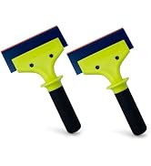 NEWISHTOOL 2 Pack Rubber Squeegee with Nylon Handle for Water Removal, Glass Cleaning, PPF Instal...