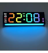 Tikonir 12" Digital Wall Clock Large Display with Remote Control, RGB Color LED Digital Clock wit...