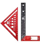 Square Tool and Carpenter Square Set,7 in. Aluminum Alloy Rafter Square +12in.Framing Square Comb...