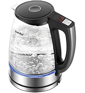 COMFEE' 1.7L Glass Tea Kettle and Kettle Water Boiler - Electric Kettle Temperature Control with ...