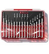 16PCS Mini Precision Screwdriver Set, Mini Screwdriver Set with 16 Size Flathead and Phillips Kit...
