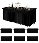 Smiry Spandex Tablecloth 6 Pack, Elastic Fitted Stretch Tablecloth for 6FT Rectangle Tables, Wate...