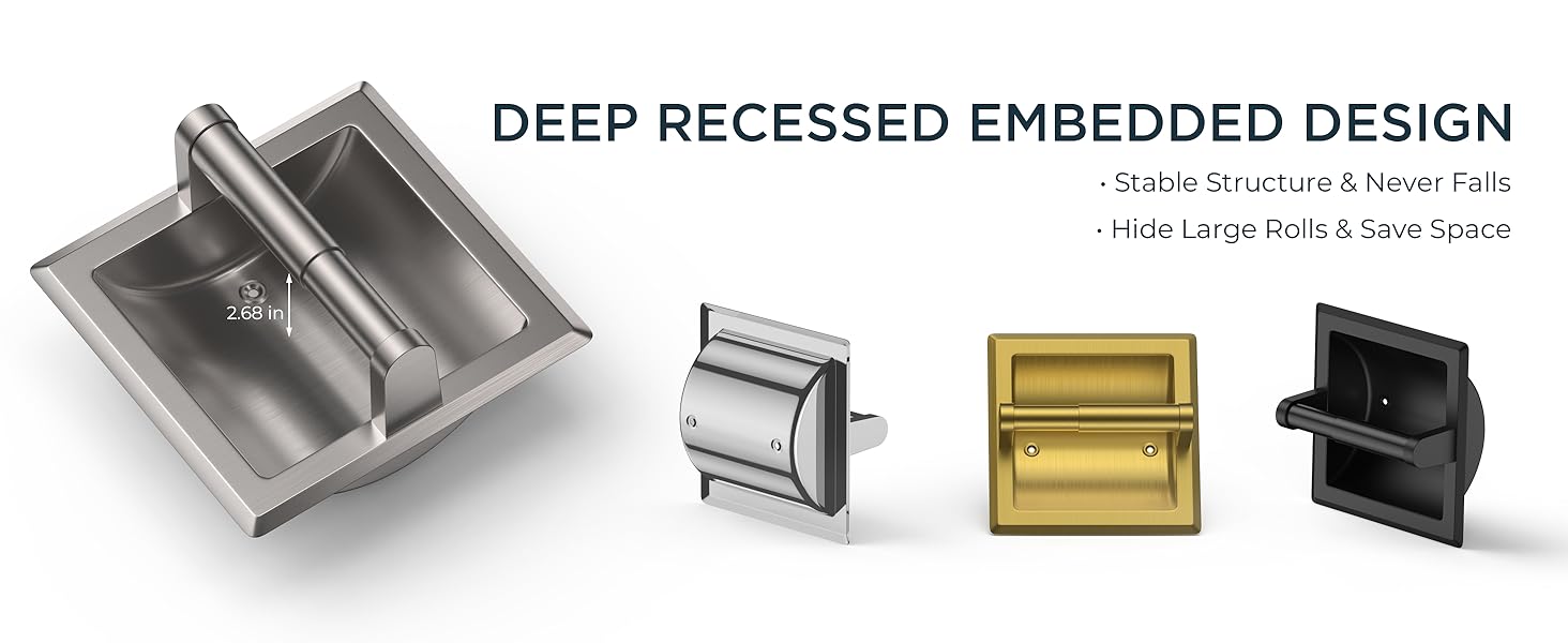 recessed toilet paper holder