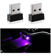 Sylvil 2 PCS USB LED Car Interior Atmosphere Lamp, Portable Mini LED Night Light, Plug-in USB Int...