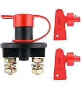 Battery Disconnect Switch,Waterproof Battery Cut Off Switch 12V-24V with 2 Keys,Universal Battery...