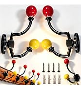 Sutfmwe Wall Hooks Coat Tiebacks Set of 2 Rack Double Ball Antique Design Wall Hanging Towel Hook...