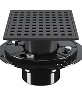 Yaseingoo 4 Inch Shower Floor Drain with Flange Square Shower Drain with Hair Strainer