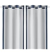 OWENIE Greyish White 100% Blackout Curtain Liners 2 Panels Set, Total Black Out Liner for 84 Inch...