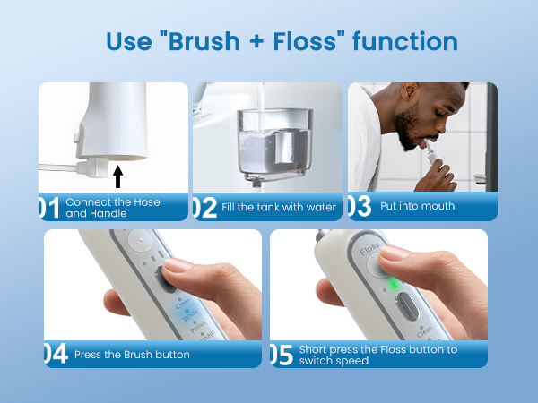 electric toothbrush with water flosser