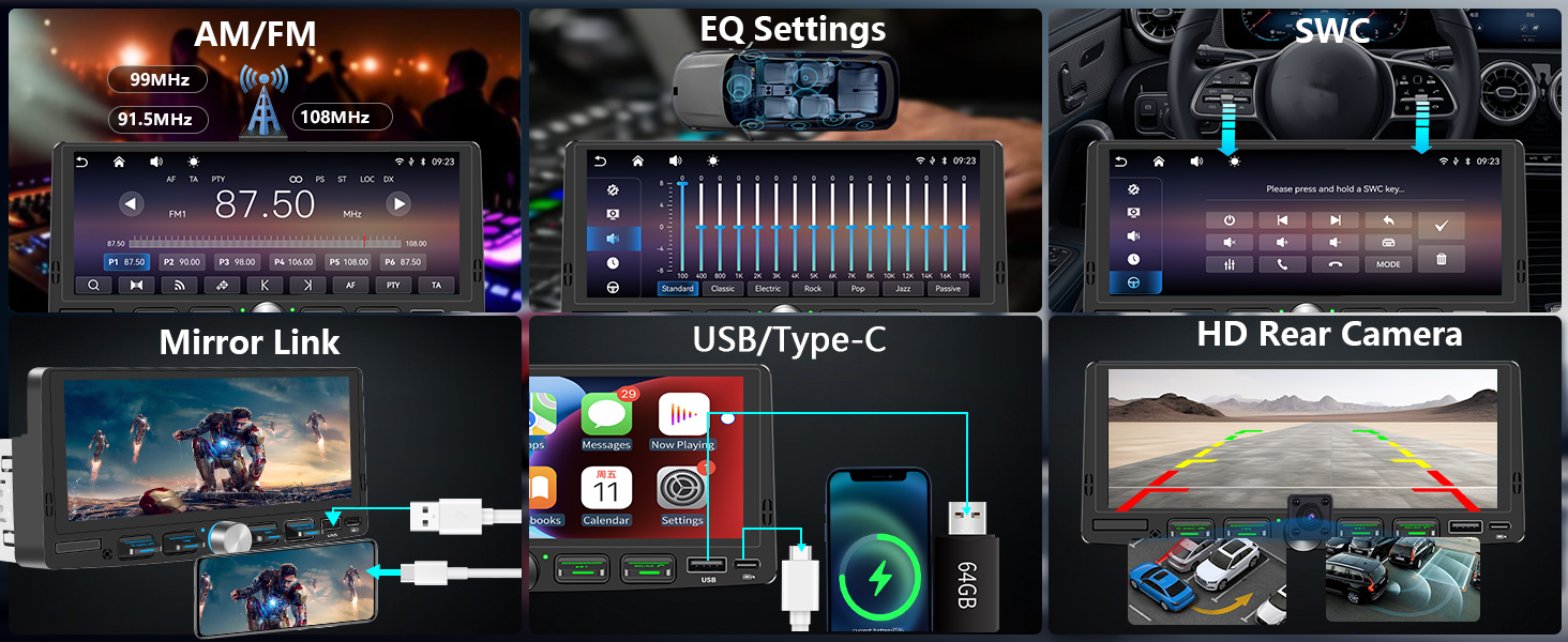 single din carplay stereo