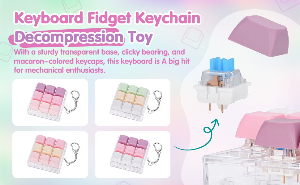 Keyboard Fidget Keychain Decompression Toy