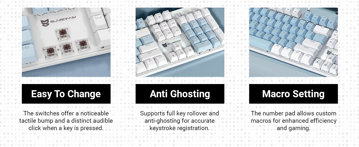 mechanic desktop pc white and blue keyboard blue and white