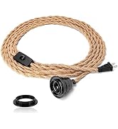 Plug in Pendant Light Cord - 15FT Industrial Hanging Light Kit, Hanging Lights with Plug in Cord ...