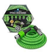 HydroTech 50 ft Expandable Garden Hose - Pro Series, 2x Max Flow, 3/4" No-Kink Flexibility, Light...