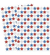 JarThenaAMCS 2400Pcs Patriotic Mini Sticker Red Blue White Star Paper Decals Sparkly 4th of July ...