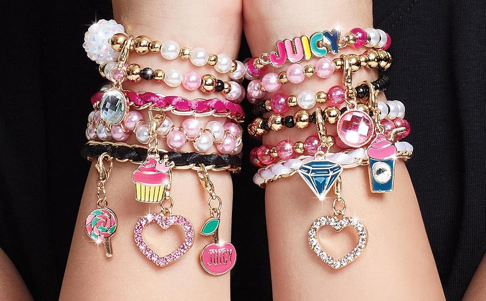 make it real juicy couture pink and precious bracelet making kit for girls tweens jewelry crafts