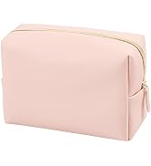 GFU Makeup Bag Large Travel Zipper Cosmetic Pouch, Water Resistant PU Leather Toiletry Organizer ...