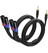 2Pack 3.5mm TRS to 2 XLR Cable 3.3 FT for Microphone, Smartphone, Tablet, Laptop, Unbalanced 1/8 ...