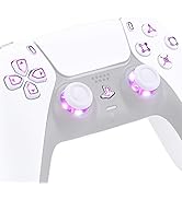 eXtremeRate Multi-Colors Luminated Dpad Thumbstick Share Home Face Buttons for PS5 Controller BDM...