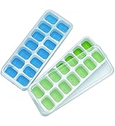 Ice Cube Trays, Silicone Ice Tray Easy-Release and Flexible 14-Ice Trays with Spill-Resistant Rem...