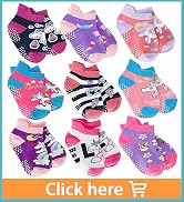 Baby Girls Toddlers Grips Socks Kids Non Slip Anti Skid Ankle Unicorn Cotton No Show Socks with G...