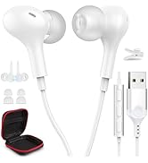 USB Headphones for PC Laptop,Magnetic 7.5FT Wired Earbuds Computer Headset with Microphone Contro...