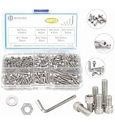 WZHUIDA 400 Pcs M3 Screw and Nut Assortment Hex Socket Head Cap, M3*6mm/8mm/10mm/12mm/16mm/20mm, ...