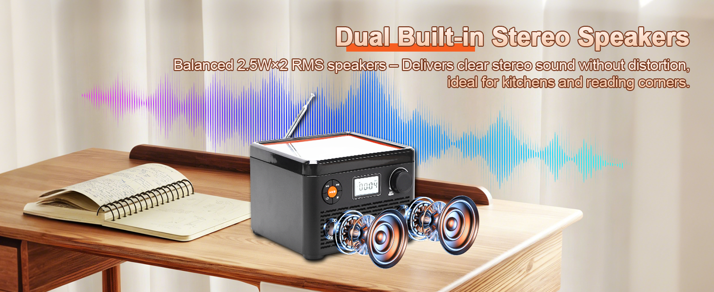 Dual Built-in Stereo Speakers