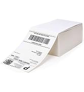 MFLABEL Fanfold 4" x 6" Direct Thermal Labels White Perforated Shipping Labels (4 Stacks)