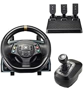DOYO Gaming Steering Wheel with Pedals and Shifter, 1080° Racing Wheel, Hall Effect Pedals, Vibra...