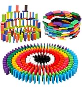 BigOtters Super Domino Blocks, 360PCS Bulk Domino Start Kit 12 Colorful Wooden Domino Blocks Educ...