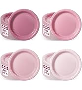 Xiangqu 120 Pcs Dusty Pink Paper Plates,9 inch Pink Baby Shower Plates Gradient Pink Plates Valen...