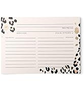50 Gold Foil Cheetah Print Recipe Cards from Dashleigh, 4x6 inches, Double-Sided