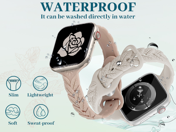 slim thin silicone apple watch band for women