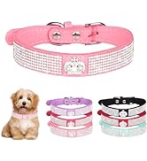Small Dog Collar with Crown Rhinestone, Pretty Glitter Crystal Jewel Bling Sparkly Diamond Puppy ...