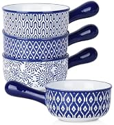 Selamica Ceramic Soup Crocks With Handles, 15 OZ French Onion Soup Bowls, Oven Safe Soup Bowls Fo...