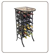 Sorbus Wine Rack Stand Bordeaux Chateau Style with Glass Table Top - Holds 18 Bottles of Your Fav...