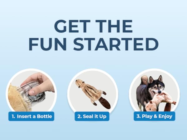 insert bottle, seal the toy, play and enjoy