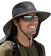 Camptrace Sun Hats for Women Men UPF 50+ UV Protection Wide Brim Hiking Fishing Hat with Neck Flap