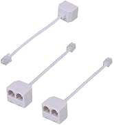 Menewstart RJ11 Cable 2 Way Telephone Splitter 3 Pack, White, Splitter 6P4C Connector Phone Line ...