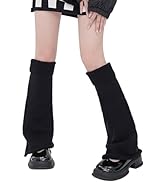ZQFFB Leg Warmers Kawaii Black White Goth Stacked Leg Warmer of Japanese Style for Women 80s Part...