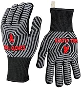 QUWIN BBQ Gloves, 1472? Extreme Heat Resistant, Silicone Non-Slip Oven Mitts, Kitchen Gloves for ...