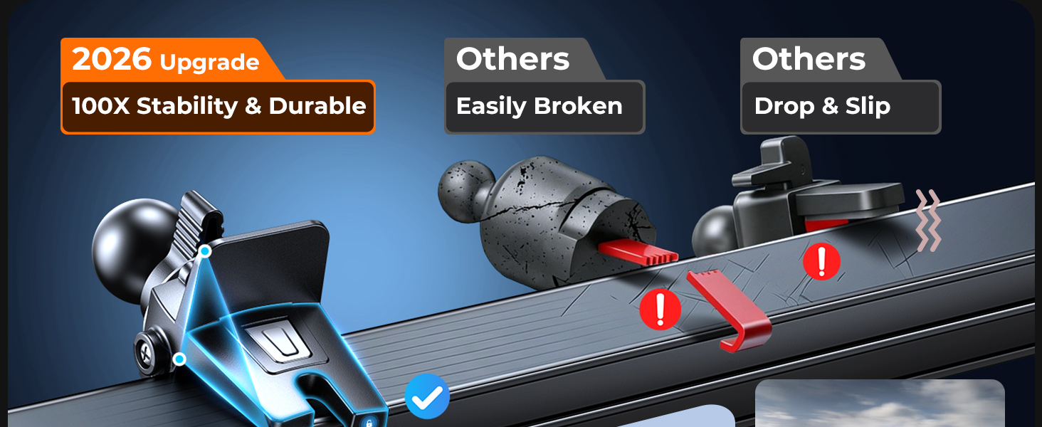 triangle-lock car phone holder maintains stability on rough roads