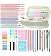 39PCS Aesthetic School Supplies with Cute Pencil Case, 5X Ballpoint Pens with Stylus Tip, 12X Pas...