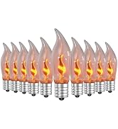 Hompavo Upgraded Flame Light Bulbs, Compact E12 Chandelier Base Candle Flickering Fire Light Bulb...