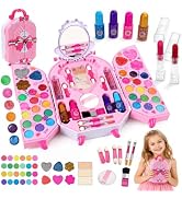 Kids Makeup Kit for Girls 5-8, Real Washable Makeup Set Toys with Mirror | Princess Cosmetic Set ...